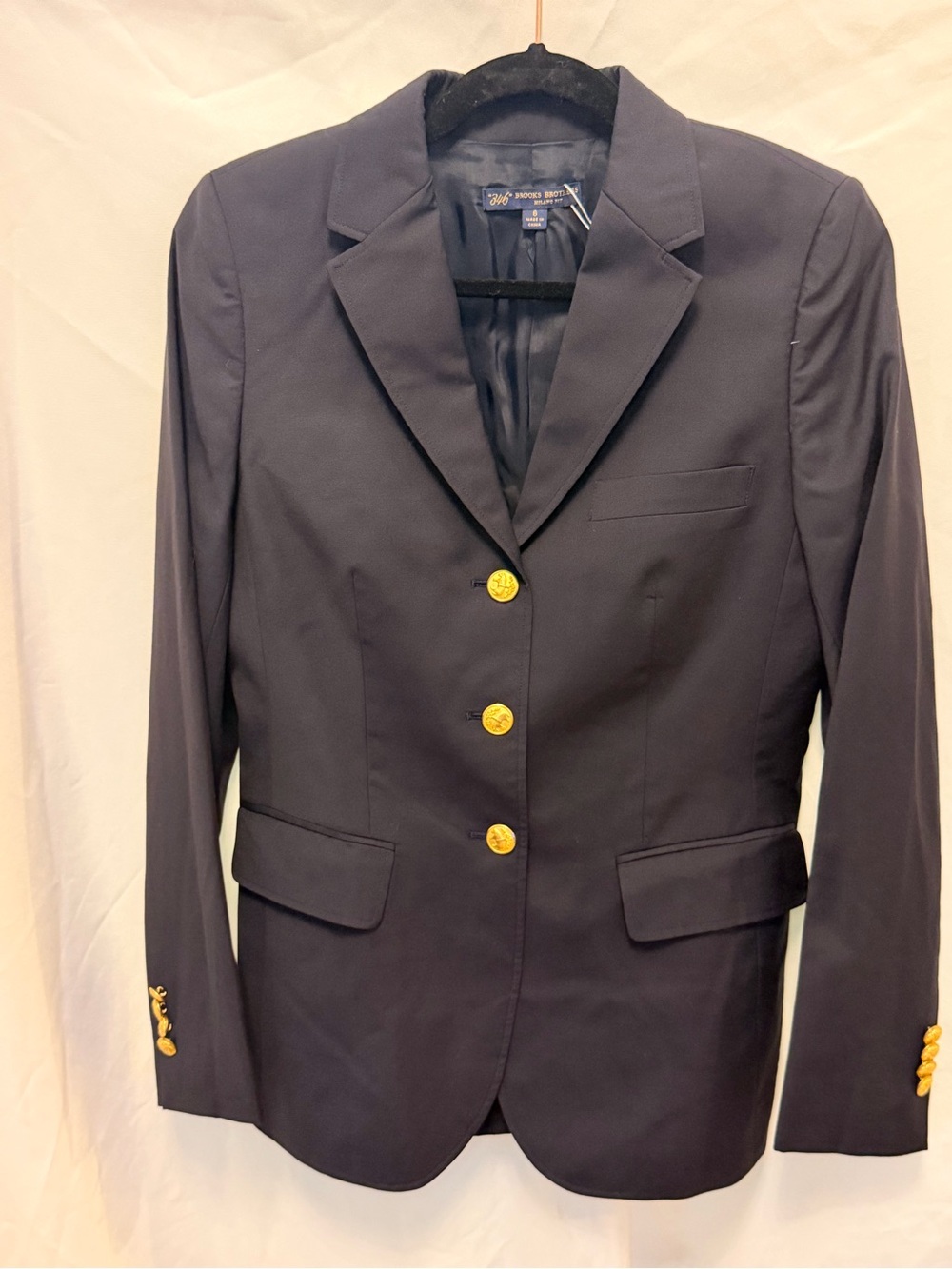 Brooks Brothers Navy Blazer with Gold-Tone Buttons